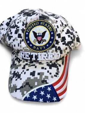 Vintage US Warriors United States Navy Retired Hat Men's Official Military Cap